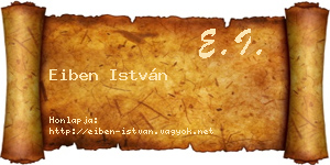 Eiben István névjegykártya